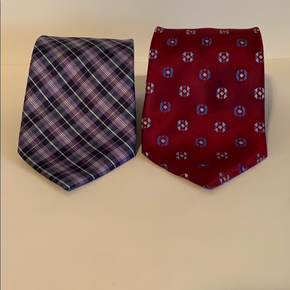 Men’s George 100% Silk Neckties Purple & Red